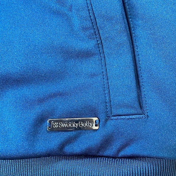 Sweaty Betty Retro Classic Track Jacket Blue with Red White Stripe Size Medium - Picture 3 of 11